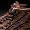 High Top Coffee Leather Trainer