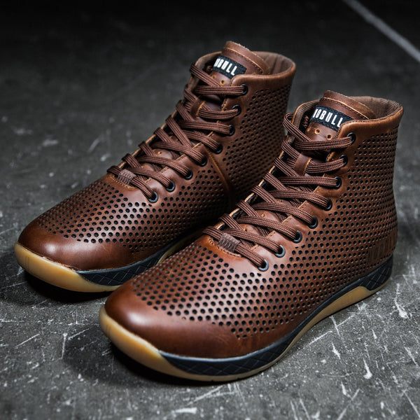 High Top Coffee Leather Trainer