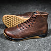 High Top Coffee Leather Trainer