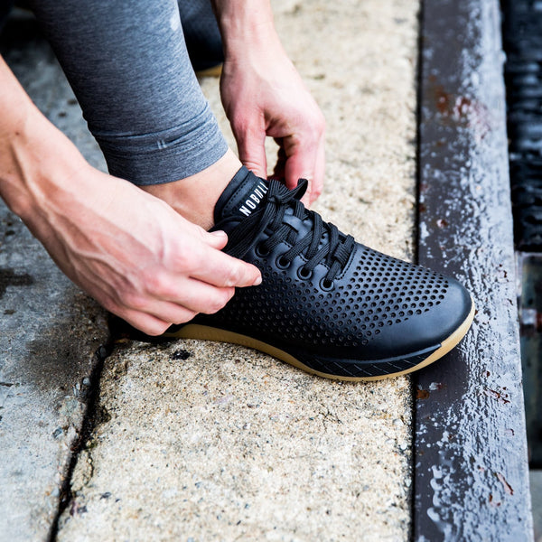 Black Gum Leather Trainer