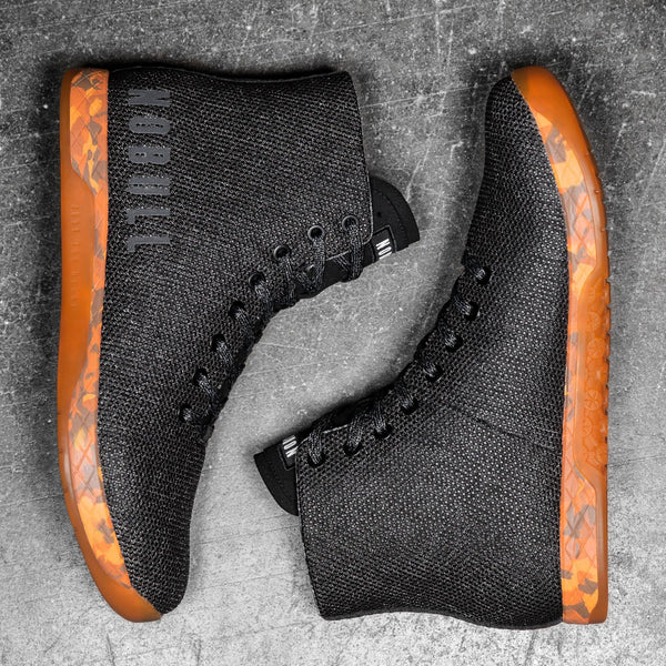 High-Top Black Heather Orange Trainer