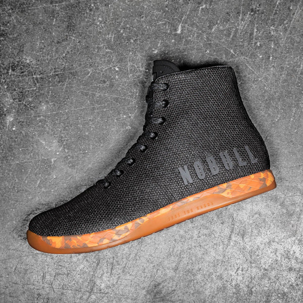 High-Top Black Heather Orange Trainer