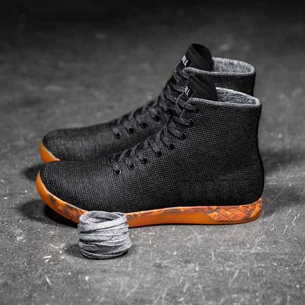 High-Top Black Heather Orange Trainer