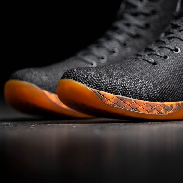 High-Top Black Heather Orange Trainer