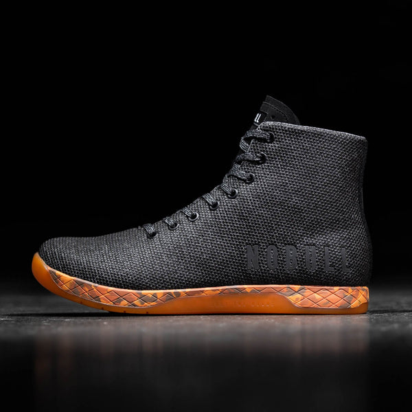 High-Top Black Heather Orange Trainer