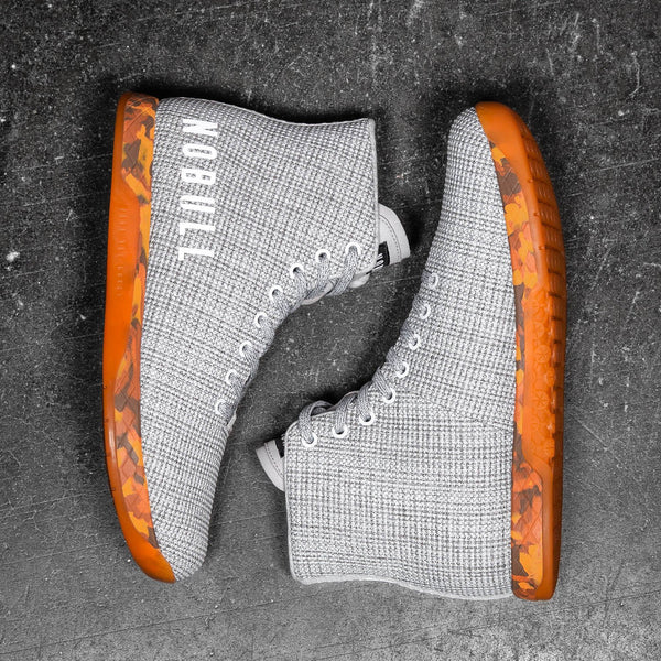 High-Top White Heather Orange Trainer