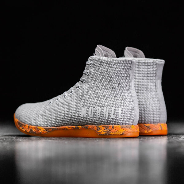 High-Top White Heather Orange Trainer