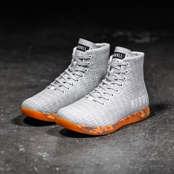 High-Top White Heather Orange Trainer
