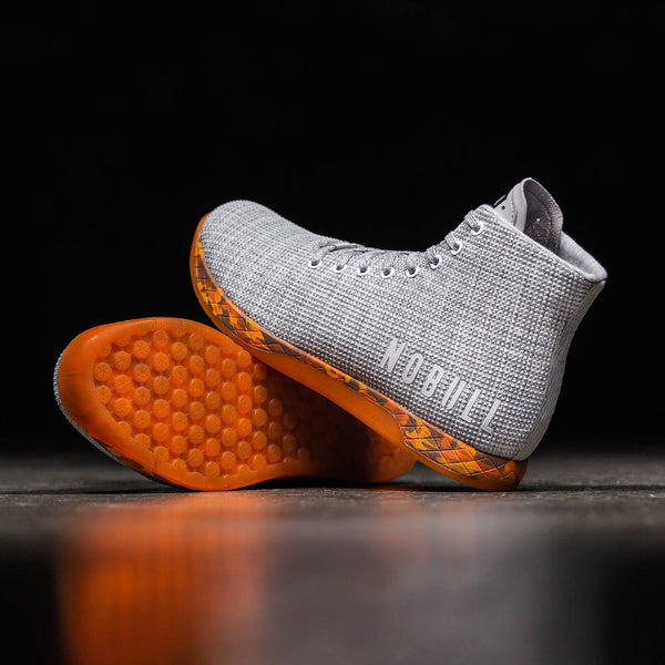 High-Top White Heather Orange Trainer