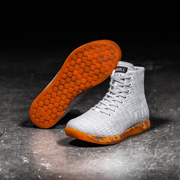 High-Top White Heather Orange Trainer