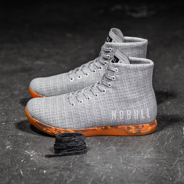 High-Top White Heather Orange Trainer
